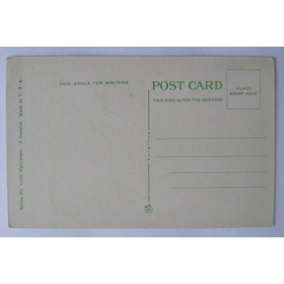 Halloween Postcard Metropolitan News 1133 Goblin Boy Black Cat Vintage Fantasy - Picture 3 of 4